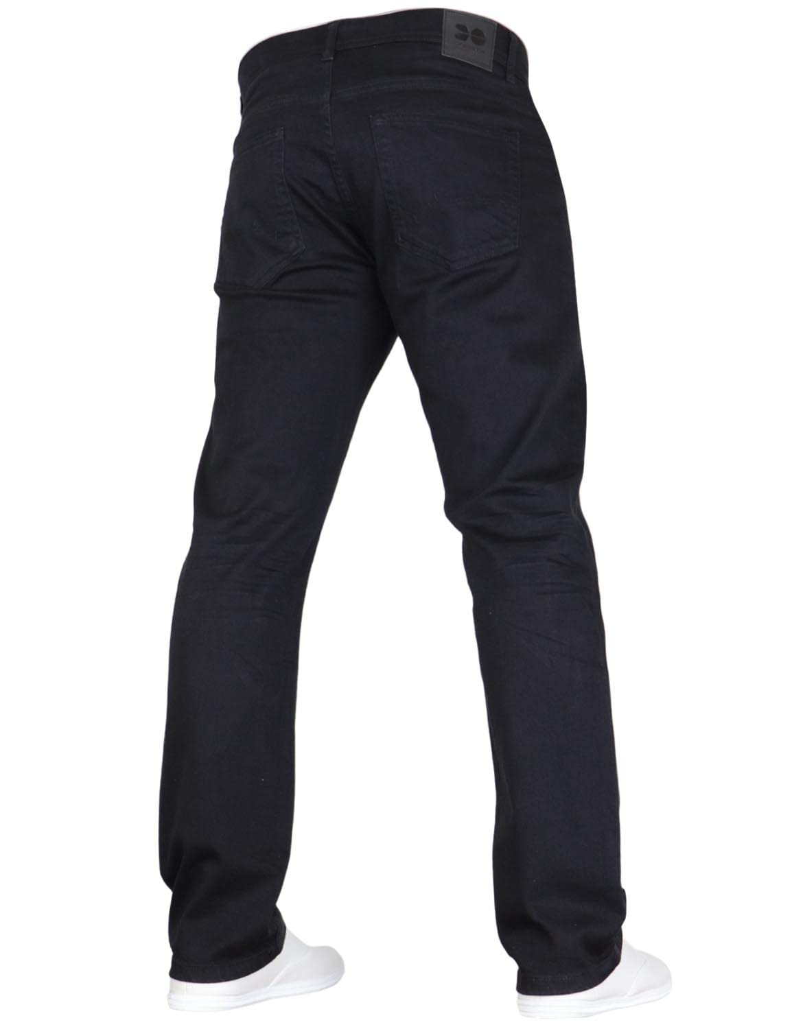 Crosshatch Mens Stretch Straight Leg Classic Regular Fit Basic Denim Jeans, 5 Pocket, Zipper, Solid, 30, 32 or 34 inches