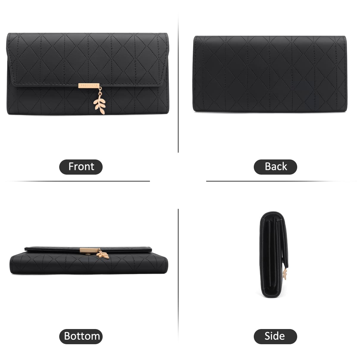 Long Purse for Women PU Leather, Large Capacity PU Leather Women's Wallet Wallet for Women with Multiple Card Slots and Coin Zipper Pocket Ladies Purse Clutch Holder Large Capacity Card Holder (Pink)