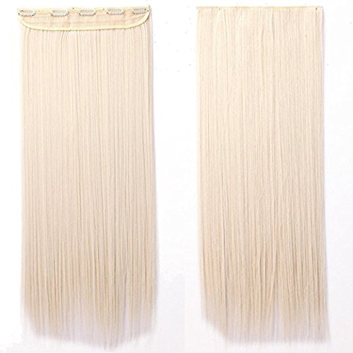 24 Inch One Piece Hair Extensions Clip In Curly Hairpieces Wavy 5 Clips - Dark Brown(60cm-120g)
