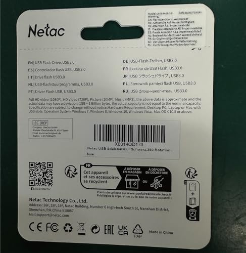 Netac 64GB USB 2.0 Flash Drive, Swivel Design Memory Sticks, Pen Drive, Usb Sticks for Data Storage, Zip Drive and jump Drive with LED Light