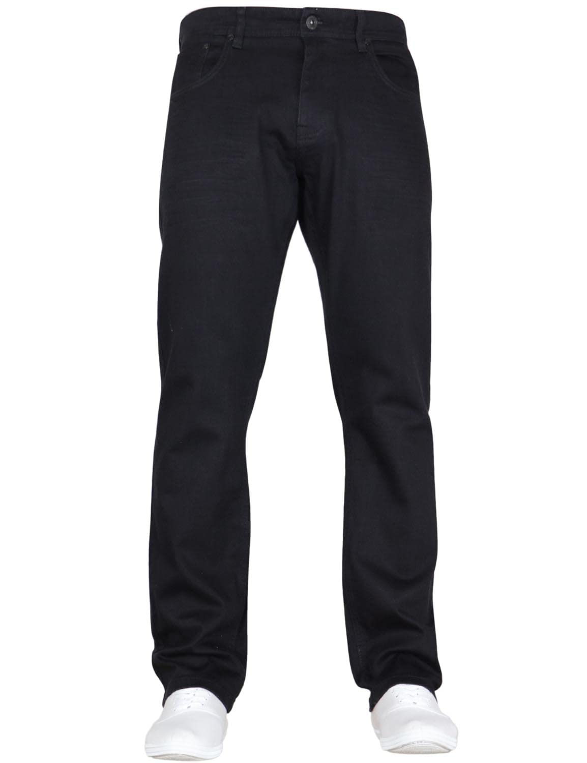 Crosshatch Mens Stretch Straight Leg Classic Regular Fit Basic Denim Jeans, 5 Pocket, Zipper, Solid, 30, 32 or 34 inches