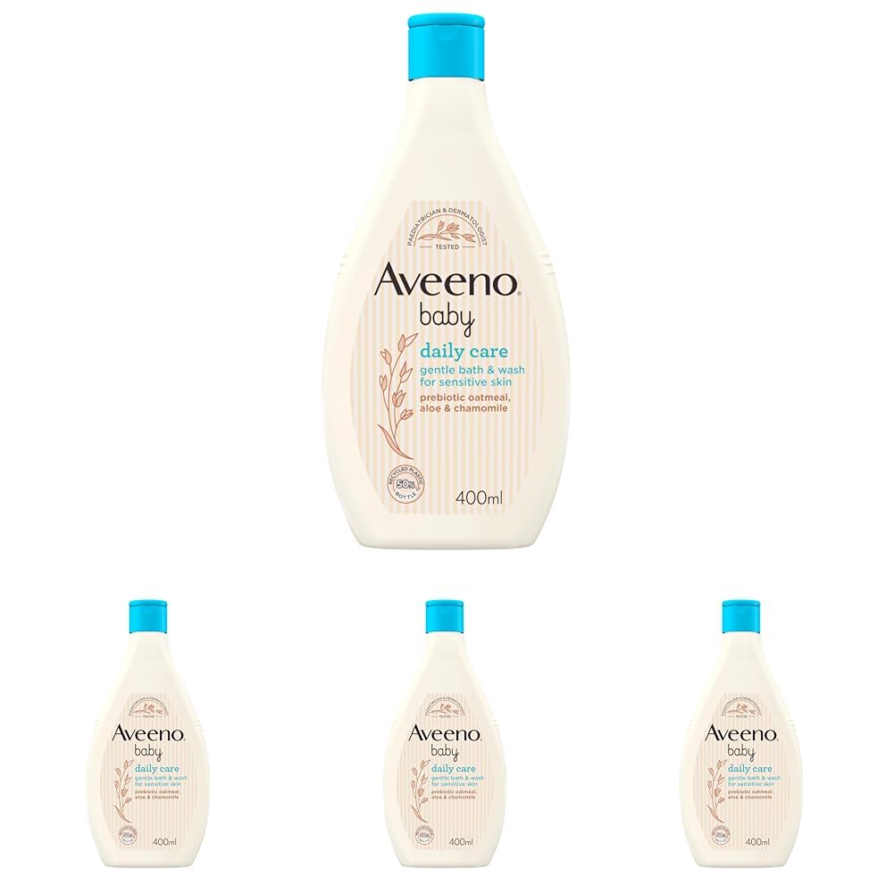 AVEENO Baby Daily Care Gentle Bath & Wash (1 x 400ml), Tear-Free Baby Wash with Gentle Fragrance with Prebiotic Colloidal Oatmeal, Gently Cleanses & Leaves Skin Feeling Moisturised, For Sensitive Skin