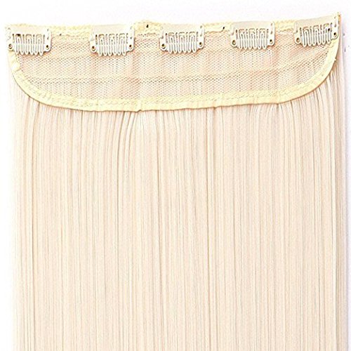 24 Inch One Piece Hair Extensions Clip In Curly Hairpieces Wavy 5 Clips - Dark Brown(60cm-120g)