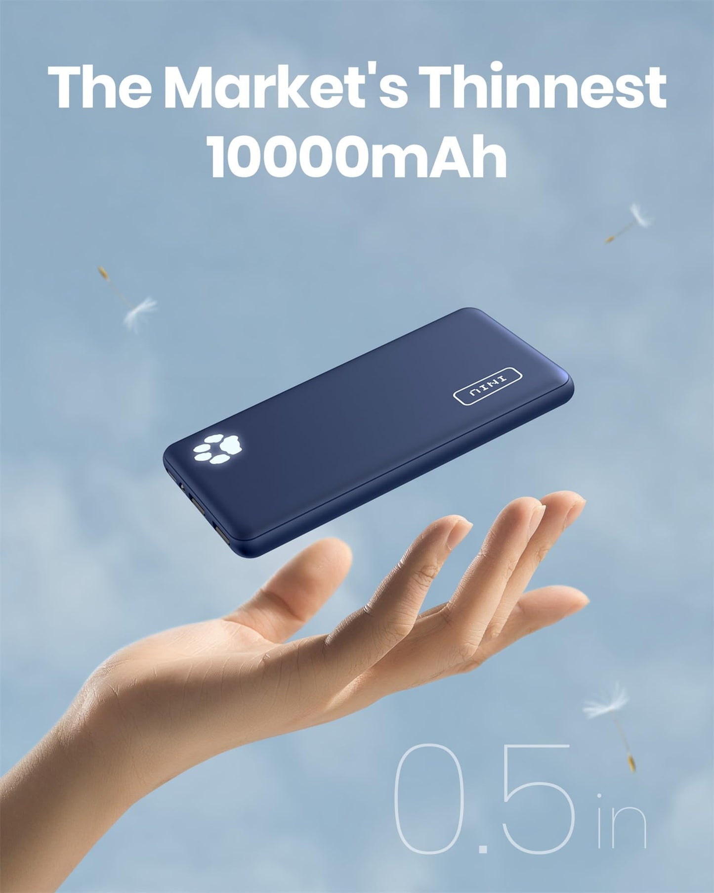 INIU Power Bank, Portable Charger 10000mAh Slimmest & Lightest High-Speed USB C Input & Output, PowerBank Triple 3A Phone Battery Pack for iPhone 16 15 14 13 Plus Pro Max Mini Samsung Xiaomi iPad