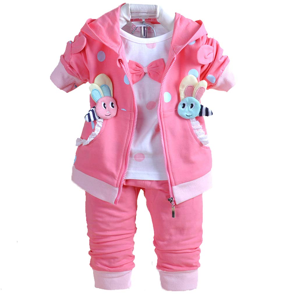 Yao Baby Girls 3 Piece Sets T Shirt Vest and Pants