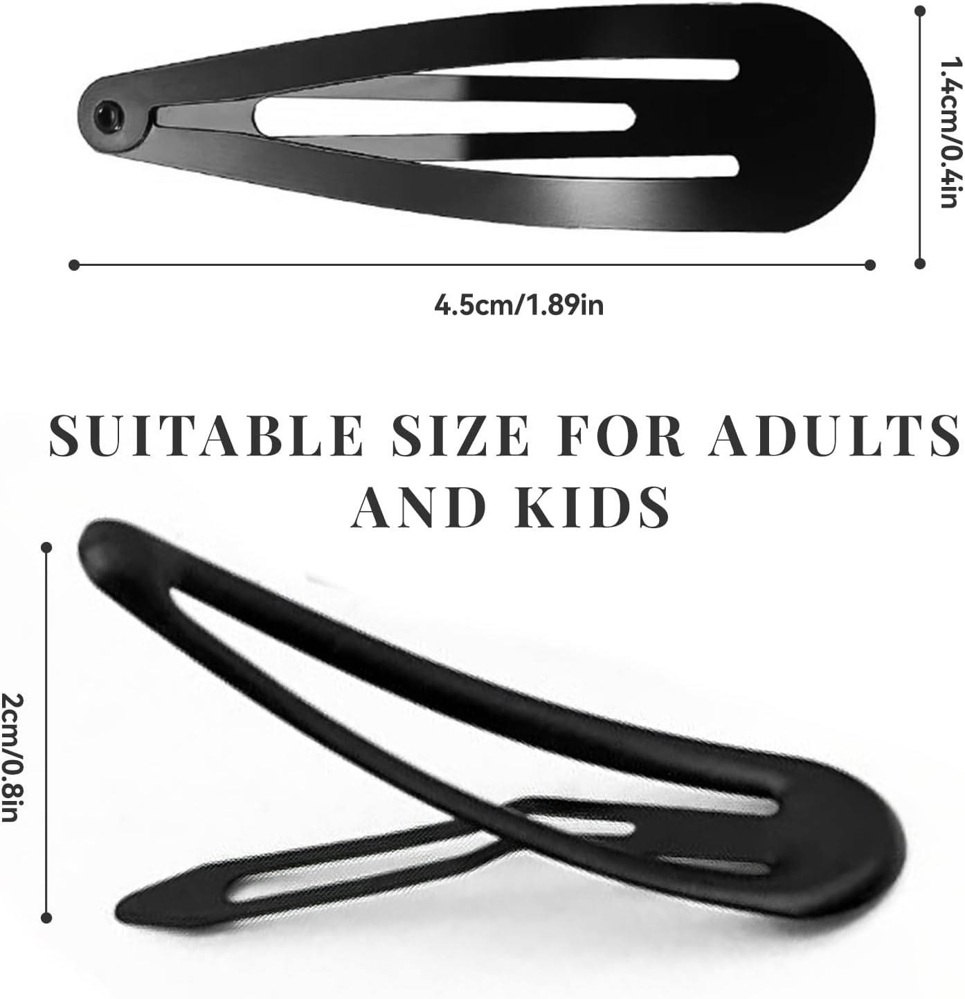 YISCOKO Hair Clips Hair Clips Women Black Hair Clips,Metal Hair Clips,2 Inch Snap Hair Clips,Snap Clips Kids Barrettes Girls' Hair Accessories(24 PCS Black)