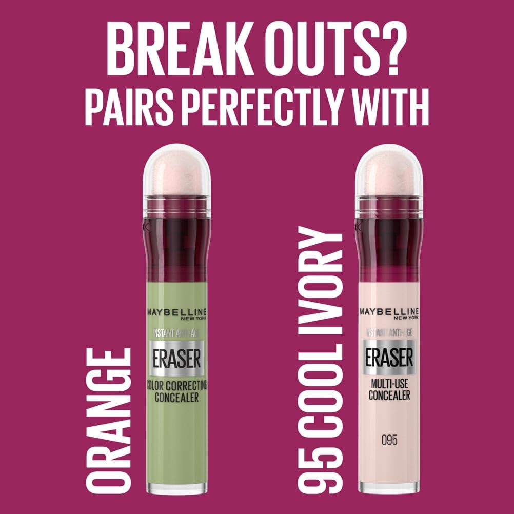 Maybelline Concealer Instant Anti Age Eraser Eye Concealer, Dark Circles and Blemish Concealer, Ultra Blendable Formula 00 Ivory