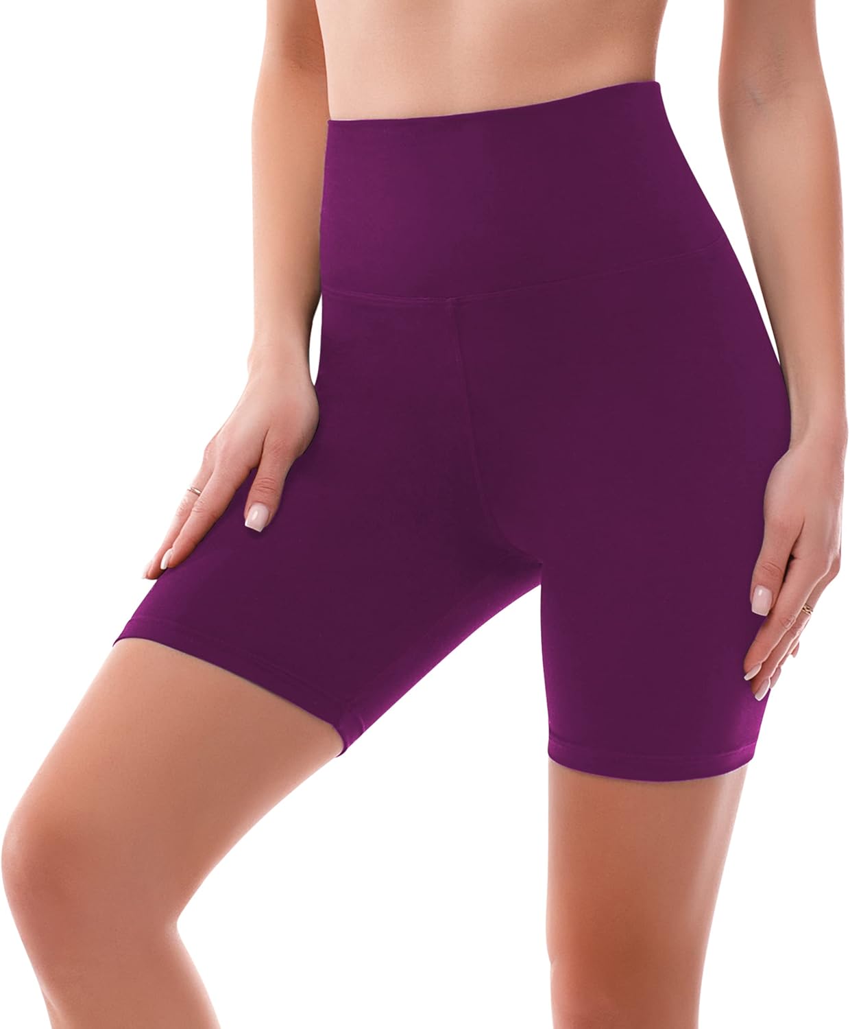 SINOPHANT High Waisted Cycling Shorts Women - Tummy Control Buttery Soft Biker Yoga Running Gym Black Workout Athletic Shorts