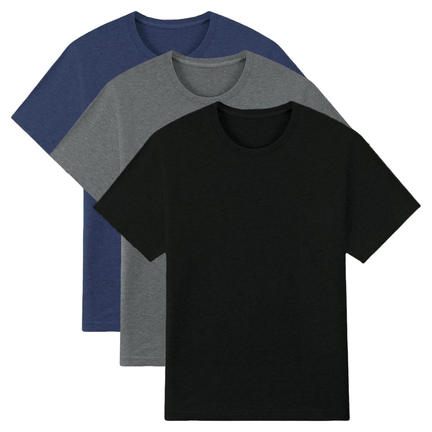 JiaYouLC 3 Pack T Shirts for Men UK Multipack Crew Neck Quick Dry Sport Tops Breathable Wicking Tshirts for Running Athletic Gym Workout