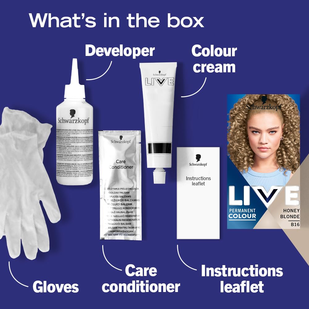 Schwarzkopf LIVE Intense Colour, Long Lasting Permanent Black Hair Dye, With Built-In Vibrancy Serum, Up To 100% Grey Coverage- Deep Black 099