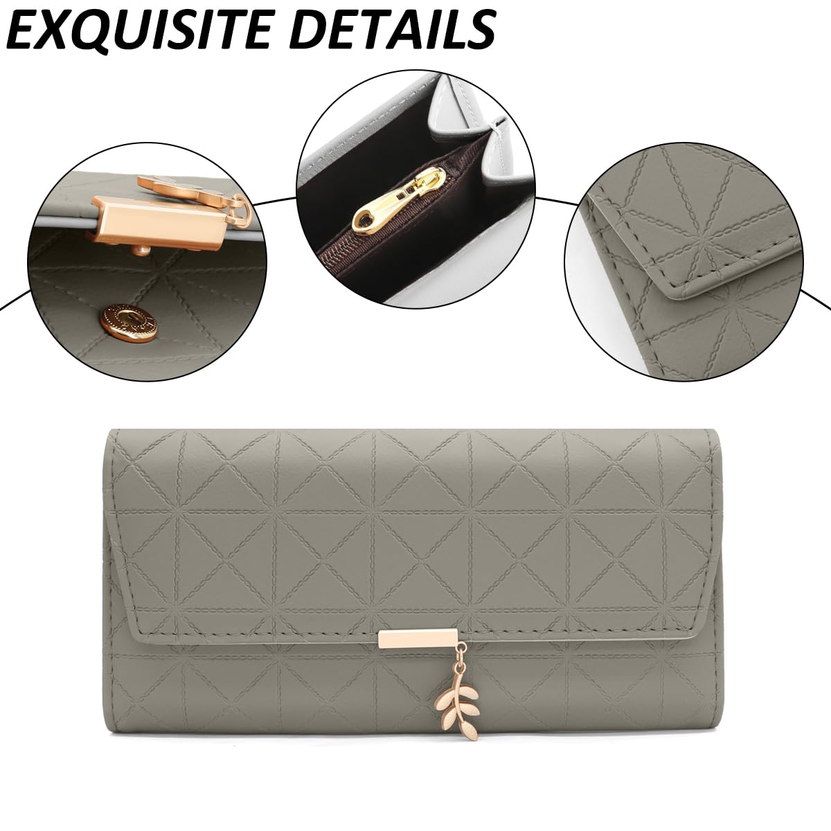 Long Purse for Women PU Leather, Large Capacity PU Leather Women's Wallet Wallet for Women with Multiple Card Slots and Coin Zipper Pocket Ladies Purse Clutch Holder Large Capacity Card Holder (Pink)