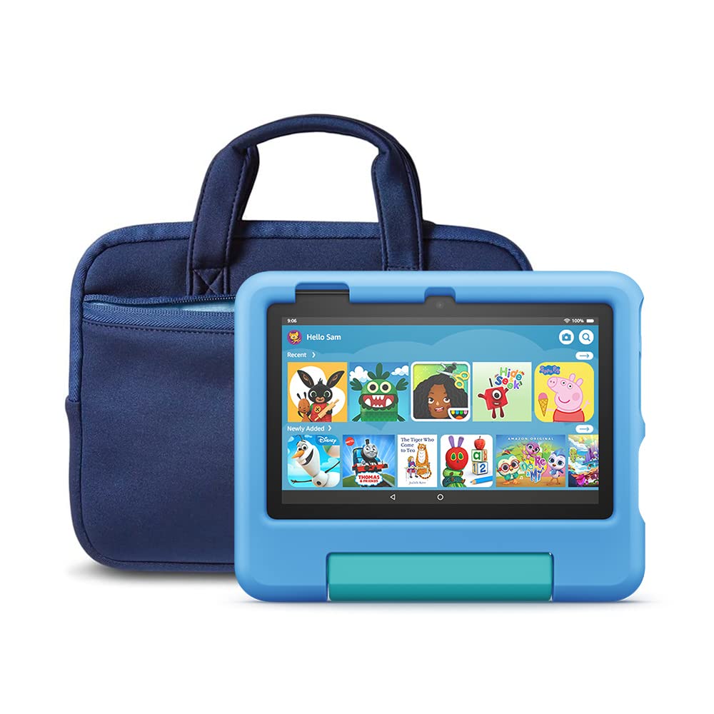 Amazon Fire 7 Kids tablet | 7" display, ages 3–7, includes ads-free books, games and videos that children love, parental controls, 10-hour battery, 32 GB