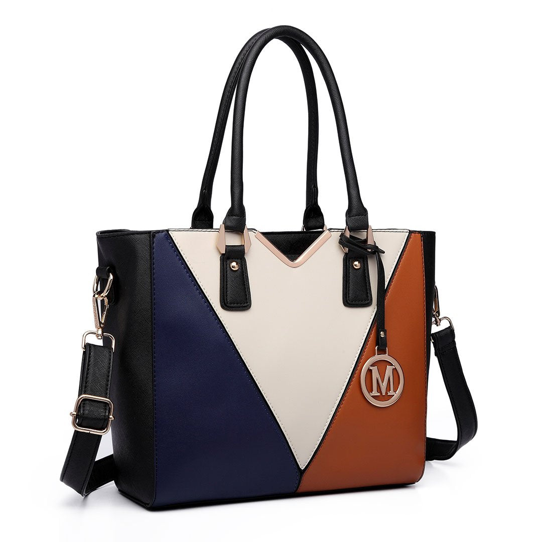 Miss Lulu Handbags for Women Look V-Shape Shoulder Handbag Lightweight Medium Tote Bag PU Leather