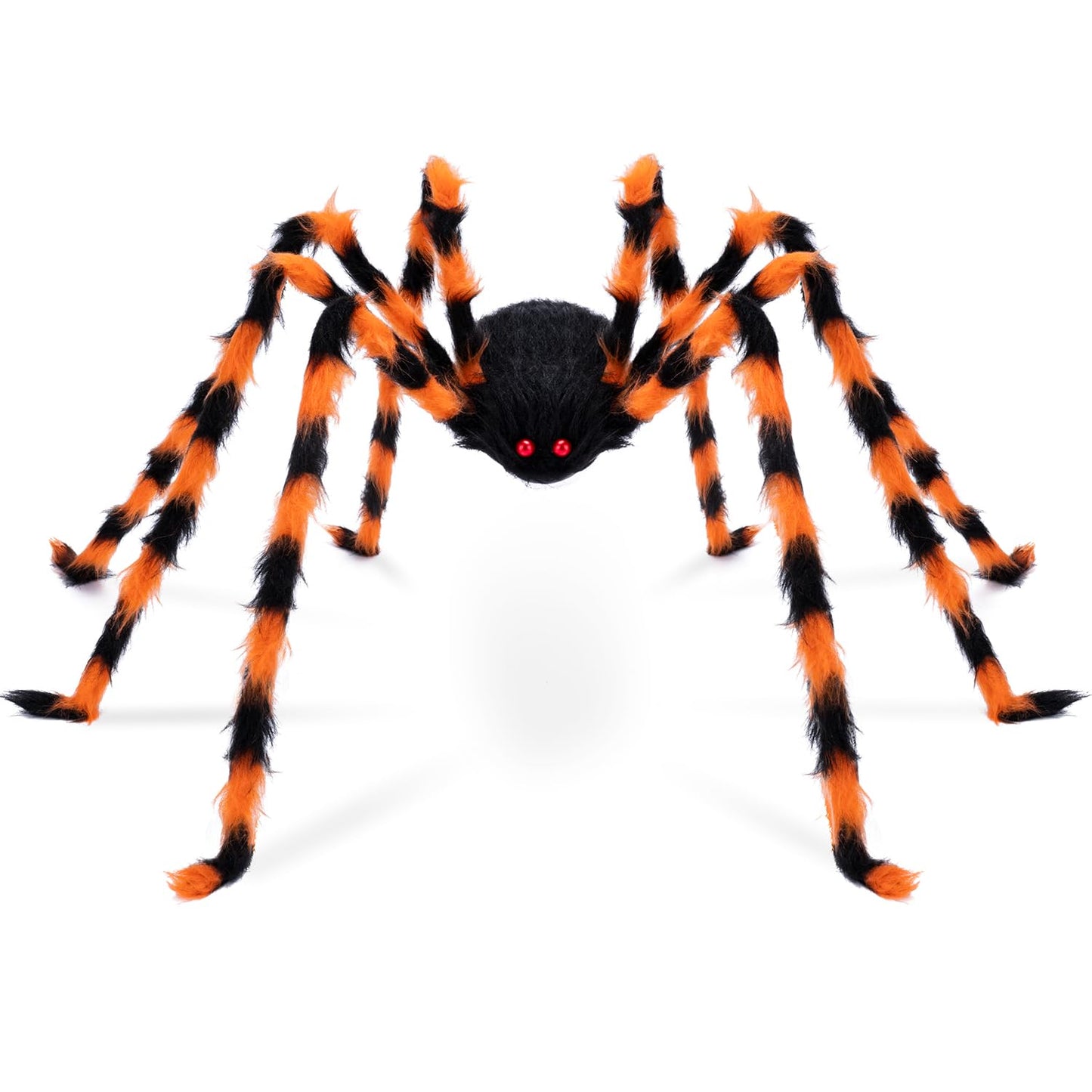 benpen Halloween Decorations Outdoor Gaint Spider:50'' Halloween Spiders Decor+10pcs Scary Hairy Fake Spiders+60g Cobweb Props for Indoor Outdoor Scary Haunted House Theme Party Yard