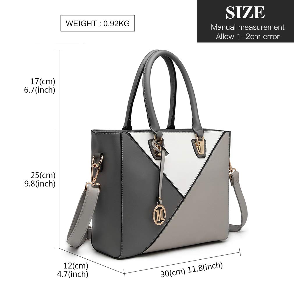 Miss Lulu Handbags for Women Look V-Shape Shoulder Handbag Lightweight Medium Tote Bag PU Leather