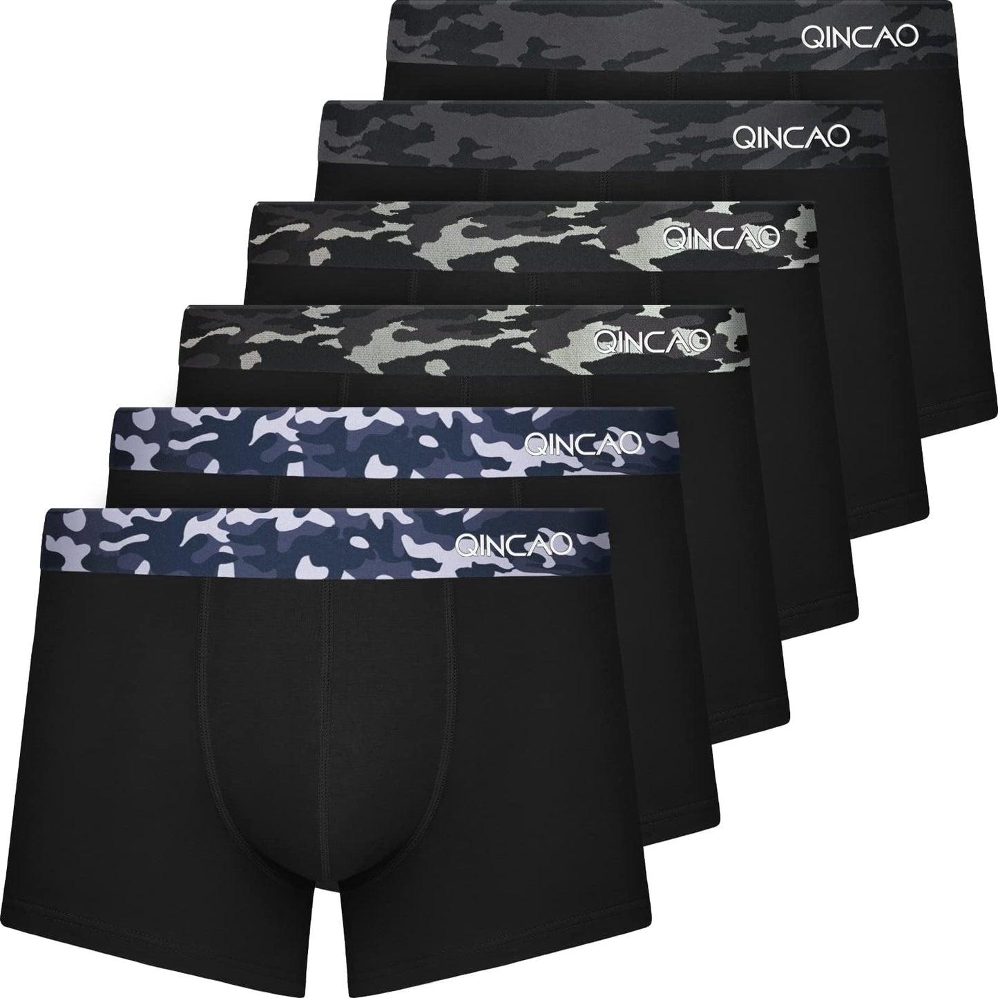 QINCAO Boxer Shorts Mens 6 Pack, No Itchy Labels, Cotton Underwear Retro Trunks, Underwear Gift Set