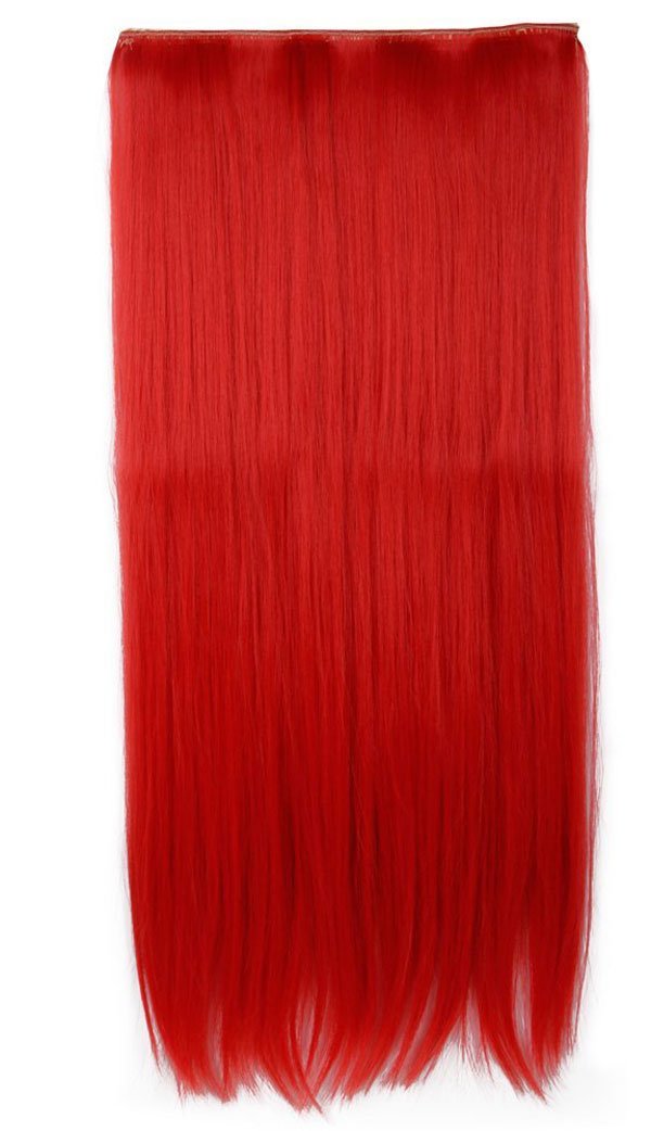 24 Inch One Piece Hair Extensions Clip In Curly Hairpieces Wavy 5 Clips - Dark Brown(60cm-120g)