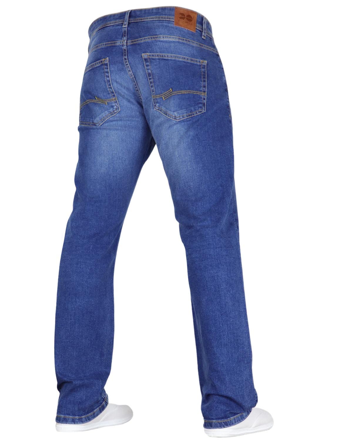Crosshatch Mens Stretch Straight Leg Classic Regular Fit Basic Denim Jeans, 5 Pocket, Zipper, Solid, 30, 32 or 34 inches
