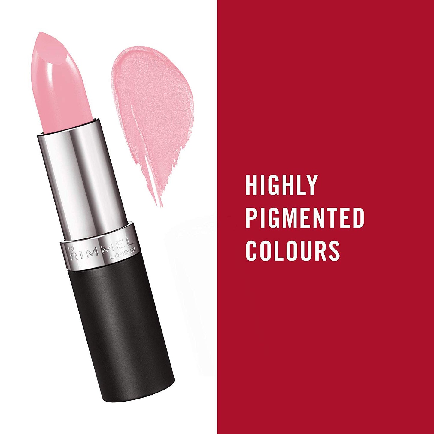 Rimmel Lasting Finish Lipstick 006 Pink Blush, Creamy Satin Finish, Long Lasting 8 HR Wear, Comfortable Formula, Rich Pigment