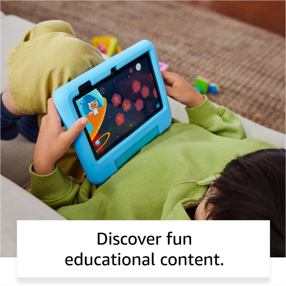 Amazon Fire 7 Kids tablet | 7" display, ages 3–7, includes ads-free books, games and videos that children love, parental controls, 10-hour battery, 32 GB