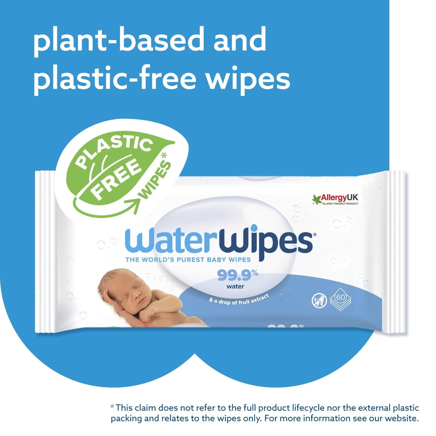 WaterWipes Original Baby Wipes, 720 Count (12 Packs), 99.9% Water, 3-In-1 Cleans, Cares, Protects, Unscented, Packaging May Vary