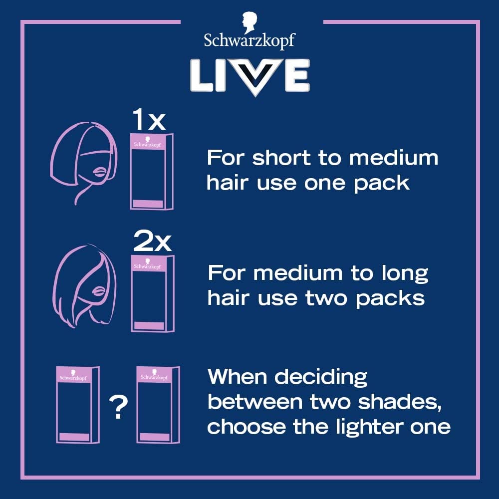 Schwarzkopf LIVE Intense Colour, Long Lasting Permanent Black Hair Dye, With Built-In Vibrancy Serum, Up To 100% Grey Coverage- Deep Black 099