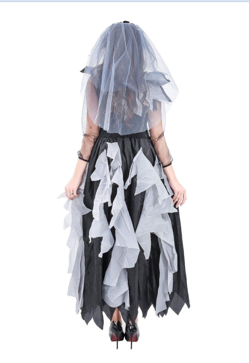 Forever Young Deluxe Ladies Zombie Bride Costume Adult Day of The Dead Skeleton Halloween Outfit