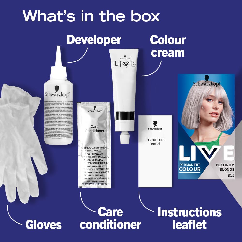 Schwarzkopf LIVE Intense Colour, Long Lasting Permanent Black Hair Dye, With Built-In Vibrancy Serum, Up To 100% Grey Coverage- Deep Black 099
