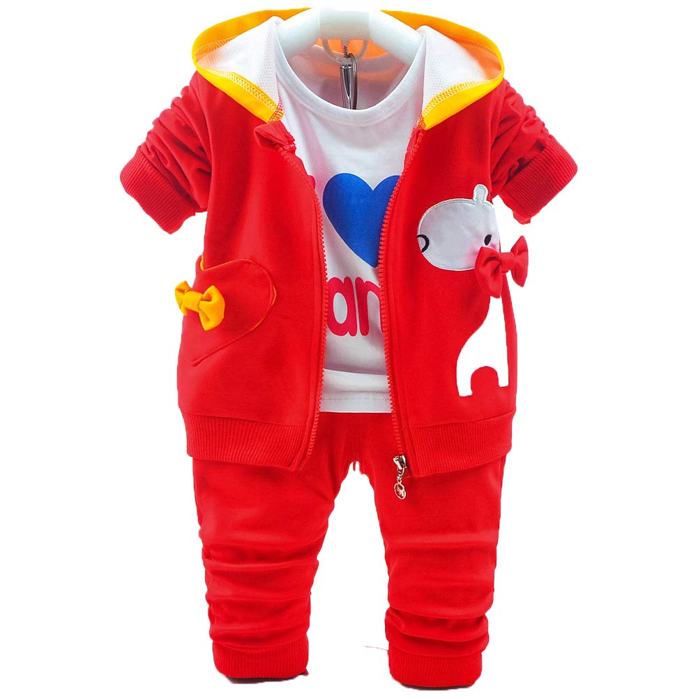Yao Baby Girls 3 Piece Sets T Shirt Vest and Pants