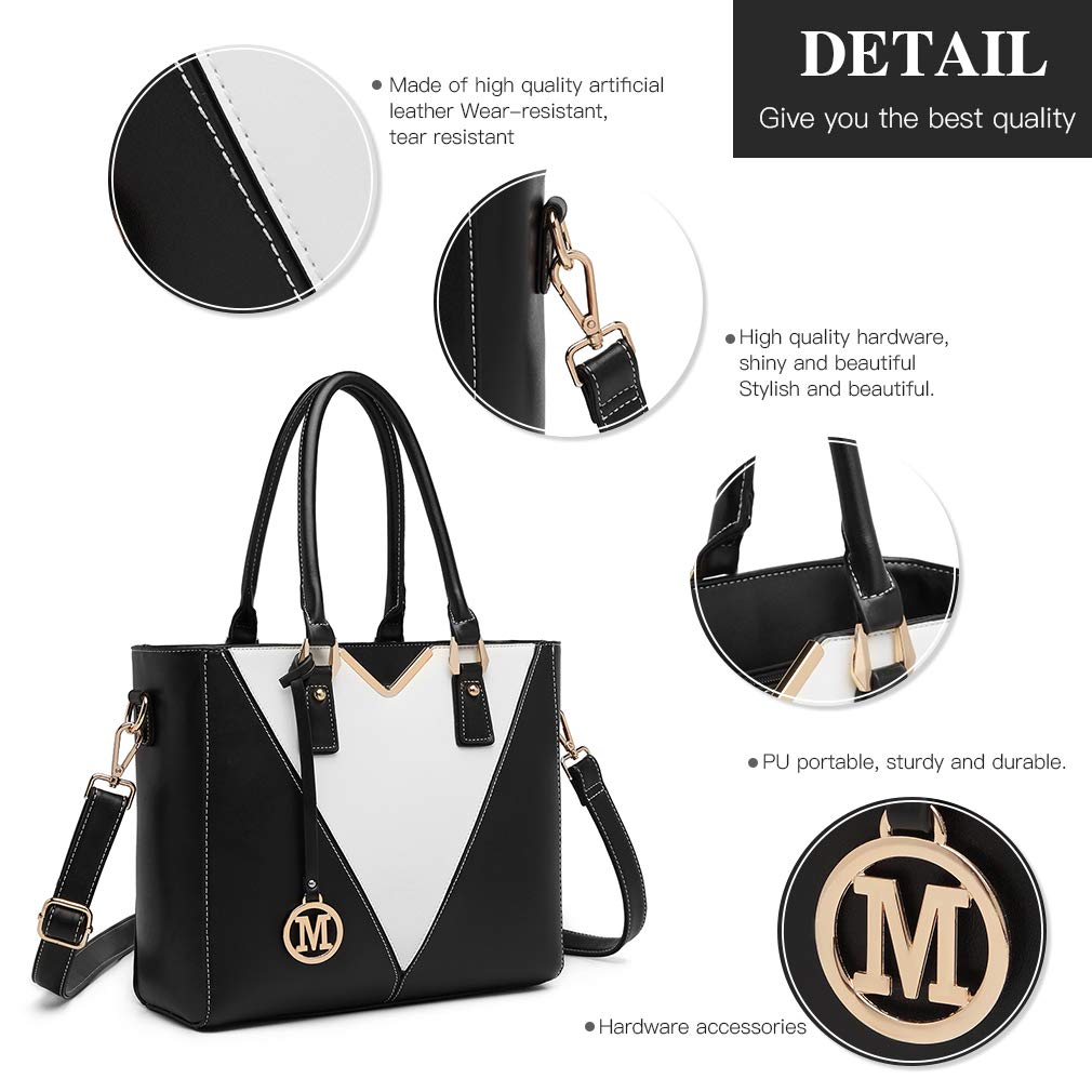 Miss Lulu Handbags for Women Look V-Shape Shoulder Handbag Lightweight Medium Tote Bag PU Leather