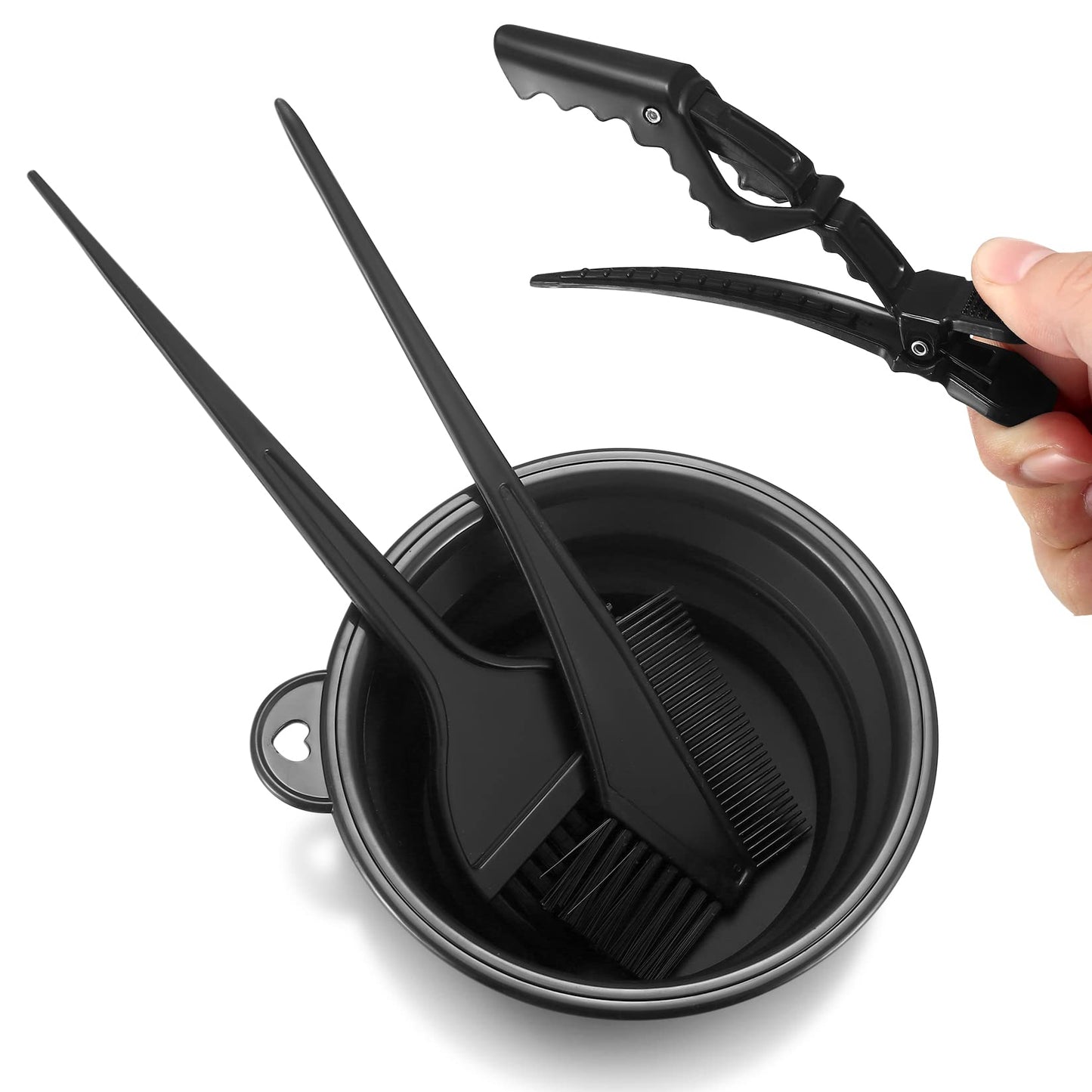 Yibaijia 9 Pcs Tools for Hair Colouring Kit, Hair Dying Tools Kit, DIY Beauty Salon Hairs Bleaching Kits, Dye Bowl and Brush, Including Mixing Bowl, Ear Cover, Shawl, Gloves, Clips