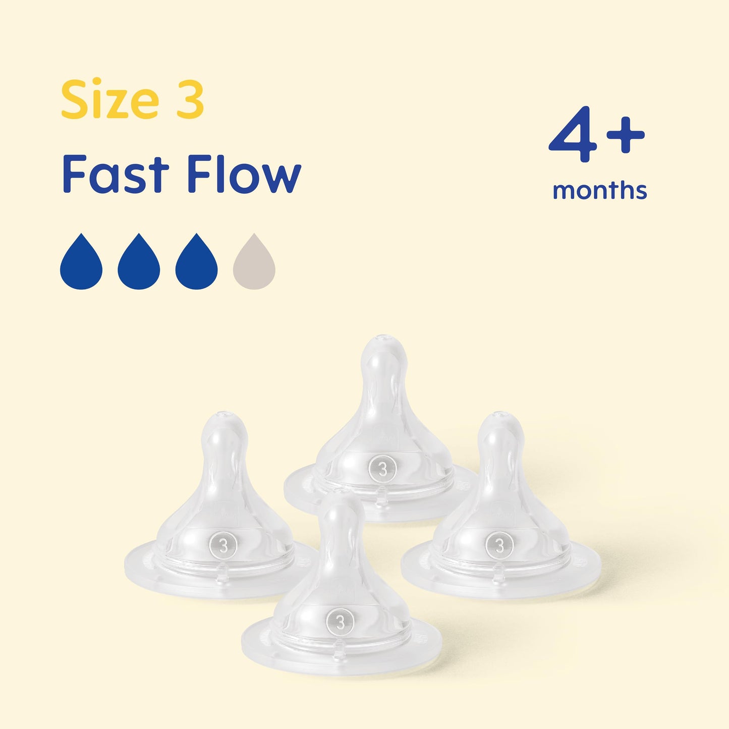 MAM Teats Size 2 | 4 Pack | Medium Flow | Fits All MAM Bottles | Suitable from 2+ Months | Made from SkinSoft Silicone | Baby Accessories for Newborn