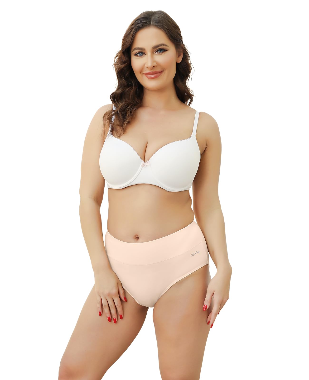 coskefy Underwear Women, High Waisted Cotton Knickers Ladies Full Briefs Soft Panties Slight Tummy Control Pants 5 Pack