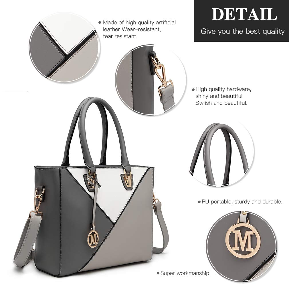 Miss Lulu Handbags for Women Look V-Shape Shoulder Handbag Lightweight Medium Tote Bag PU Leather