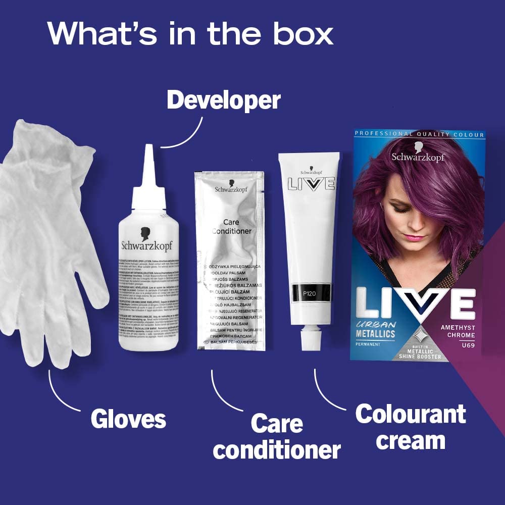 Schwarzkopf LIVE Intense Colour, Long Lasting Permanent Black Hair Dye, With Built-In Vibrancy Serum, Up To 100% Grey Coverage- Deep Black 099