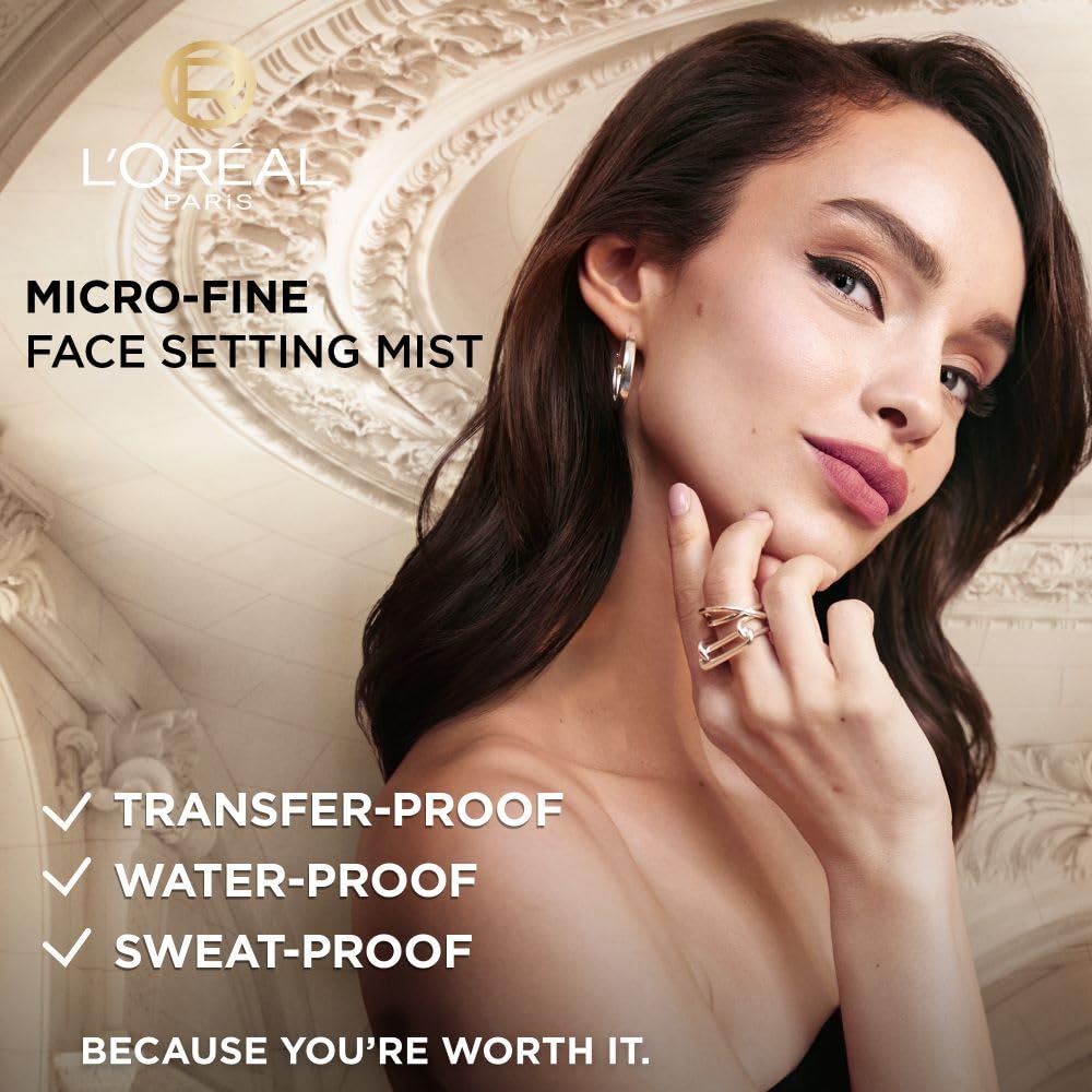 L'Oréal Paris Setting Spray, Infallible 3-Second Makeup Setting Spray Mist for Face, Up To 36 Hour Makeup Wear, Fixing Spray, Waterproof and Sweatproof, Transfer-proof and Non-sticky 75ml