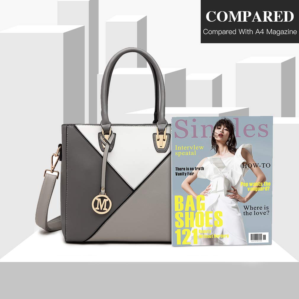 Miss Lulu Handbags for Women Look V-Shape Shoulder Handbag Lightweight Medium Tote Bag PU Leather