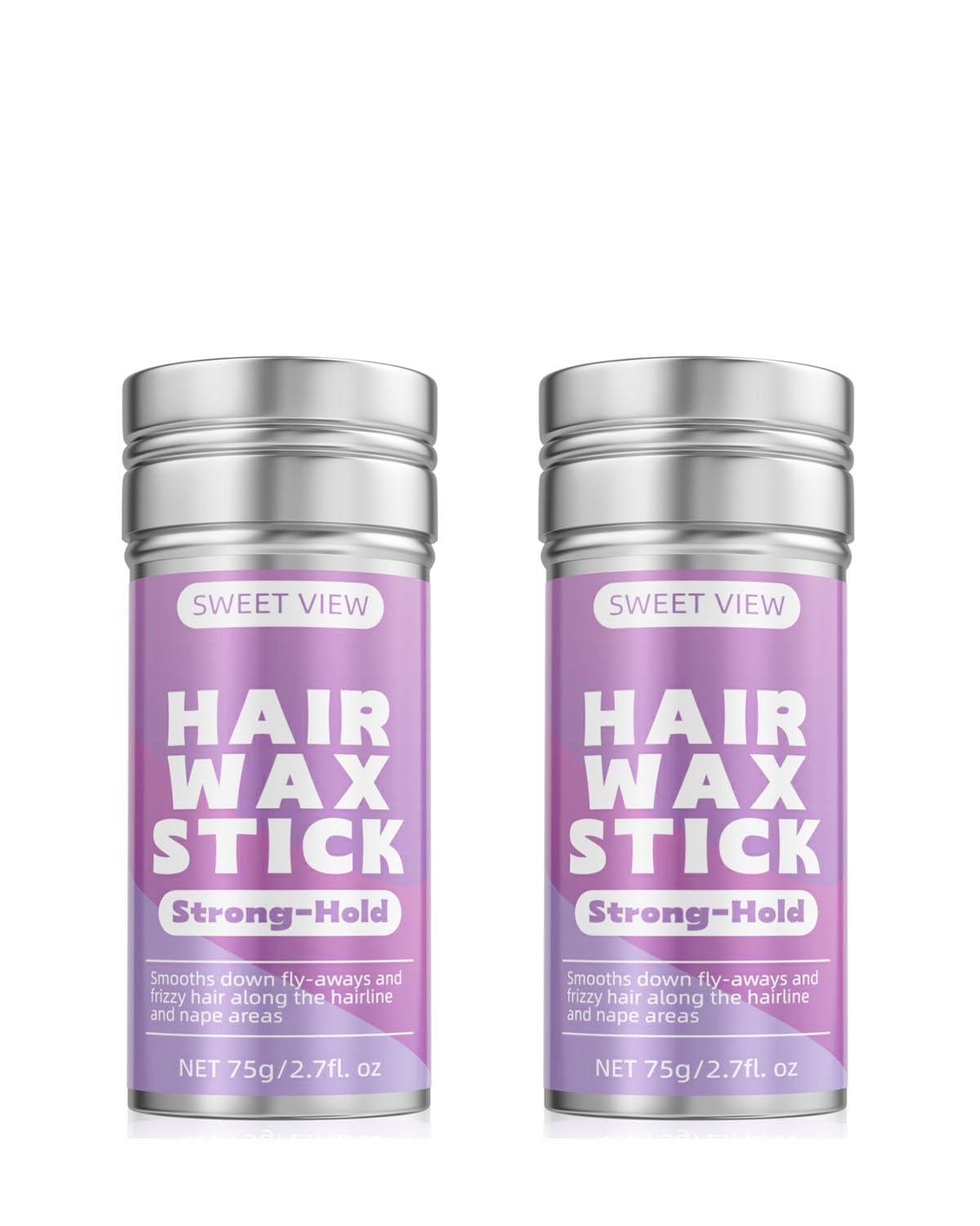 SWEET VIEW Hair Wax Stick & Slick Back Hair Brush for Tame Flyaways, Frizz, Sleek Ponytail, Buns | Pomade/Balm/Gel Stick for Woman, Styling Accessories for Girls, Kids