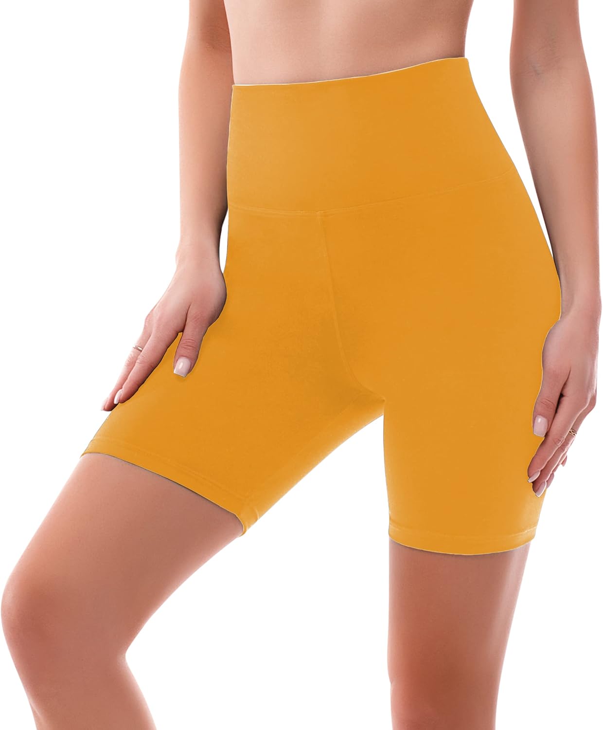 SINOPHANT High Waisted Cycling Shorts Women - Tummy Control Buttery Soft Biker Yoga Running Gym Black Workout Athletic Shorts