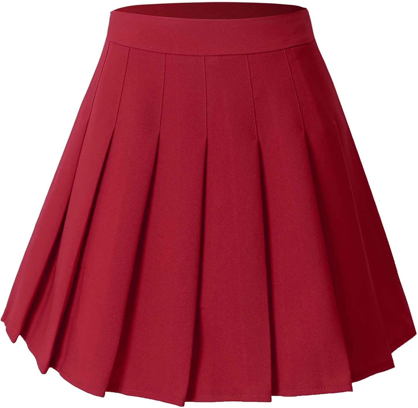 Hoerev Women Girls Short High Waist Pleated Skater Tennis School Skirt