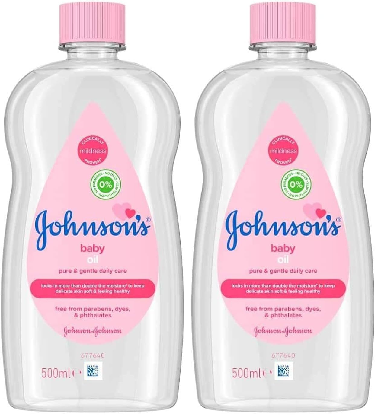Johnson's Baby Oil (1 x 500 ml) Moisturising Baby Oil to Protect Delicate and Dry Skin, Hypoallergenic and pH-Balanced, Ideal for Massage, Moisturiser for Dry Skin to Soften Hands and Body