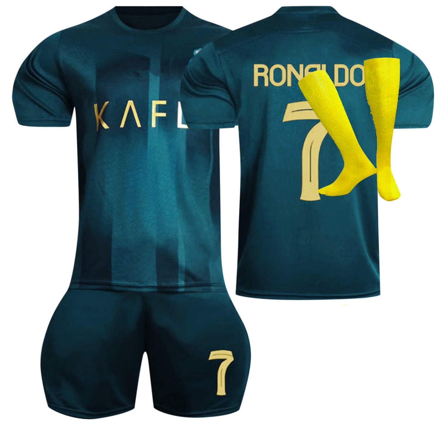 Al NASSR FC Jersey Kit for Adult/Children, 2022/23 Home Away Soccer Jerseys New Sesson Unisex Activewear Football Kits Boys' Football Training Shirts Shorts and Socks Sportswear Tracksuit