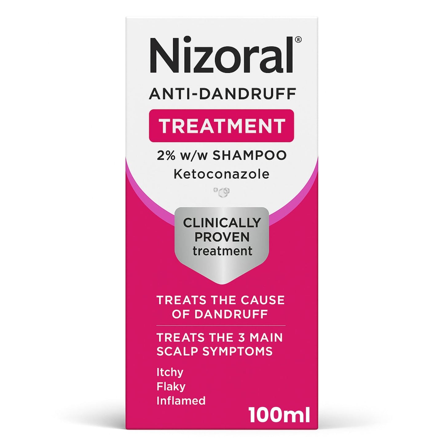 Nizoral Anti-Dandruff Treatment Shampoo, Treats and Prevents Dandruff, Clinically Proven to Control Itchy & Flaky Scalps, Contains Ketoconazole, 1 x 60ml