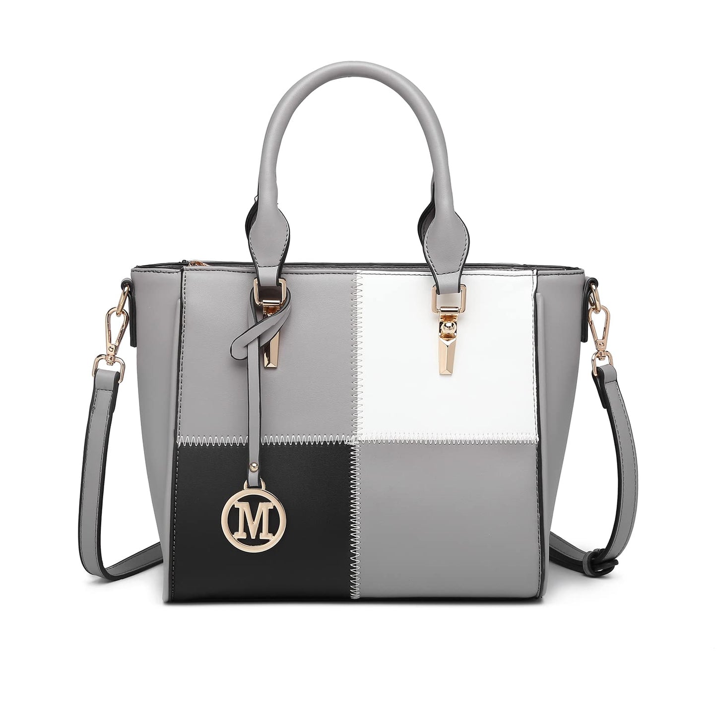 Miss Lulu Handbags for Women Look V-Shape Shoulder Handbag Lightweight Medium Tote Bag PU Leather