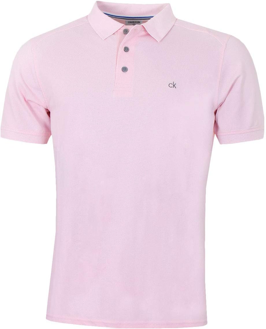 Calvin Klein Mens 2025 Campus 3 Button Ribbed Collar Golf Polo Shirt