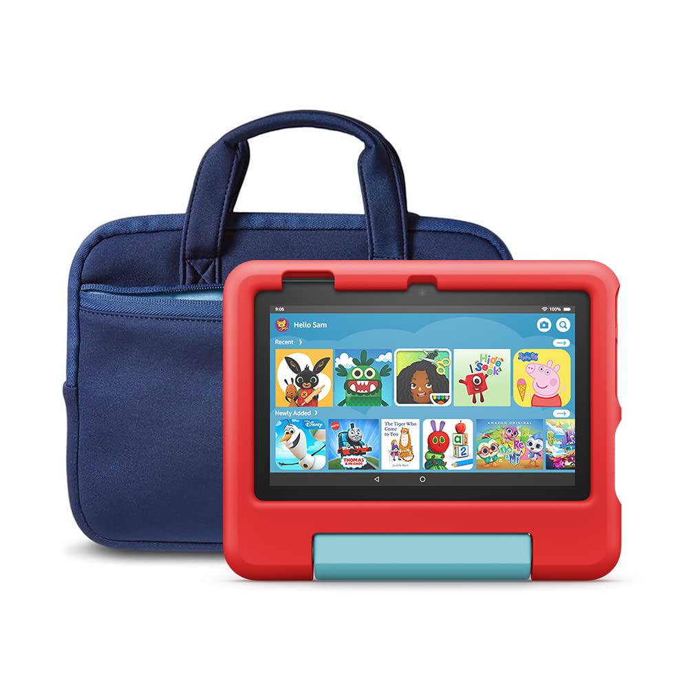 Amazon Fire 7 Kids tablet | 7" display, ages 3–7, includes ads-free books, games and videos that children love, parental controls, 10-hour battery, 32 GB