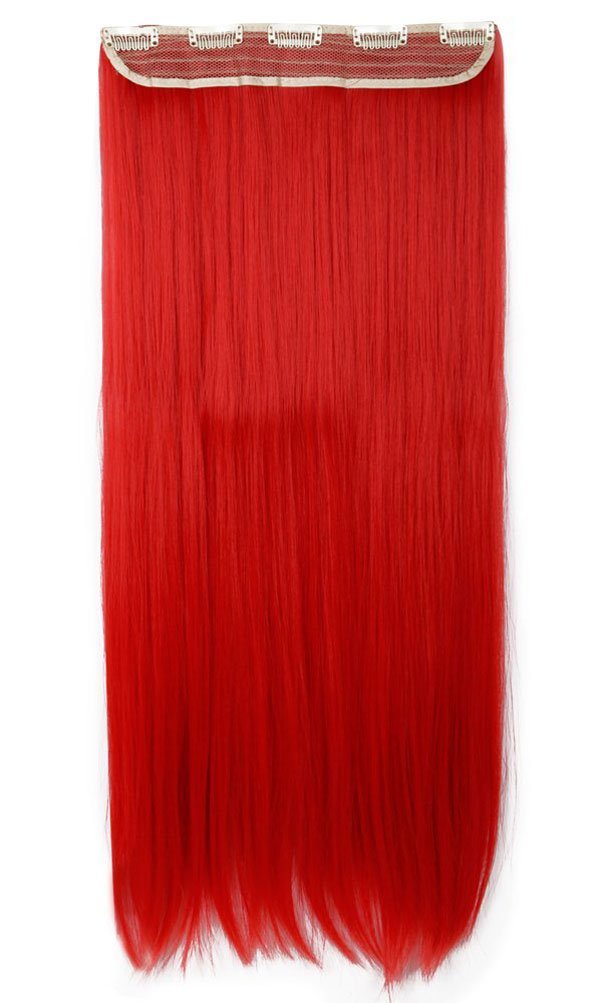 24 Inch One Piece Hair Extensions Clip In Curly Hairpieces Wavy 5 Clips - Dark Brown(60cm-120g)