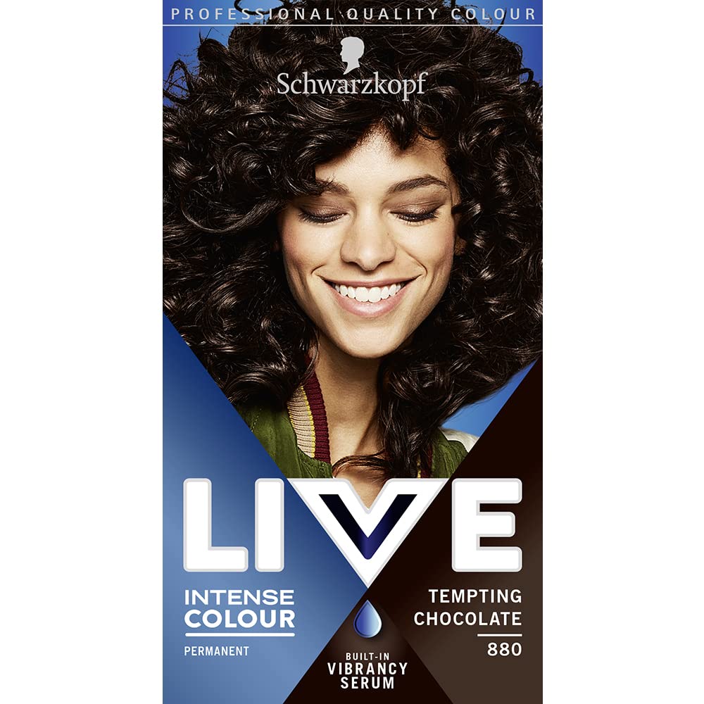 Schwarzkopf LIVE Intense Colour, Long Lasting Permanent Black Hair Dye, With Built-In Vibrancy Serum, Up To 100% Grey Coverage- Deep Black 099