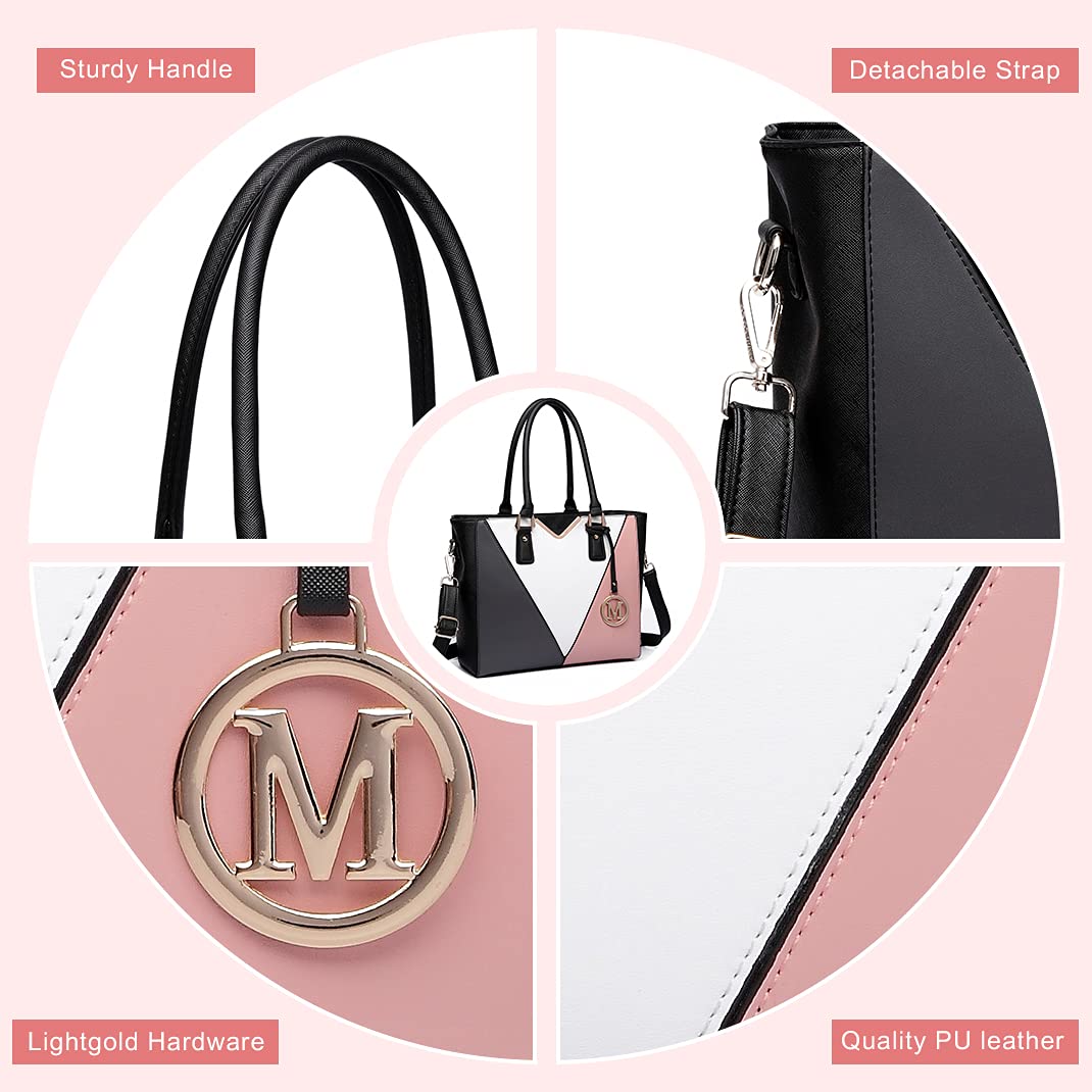 Miss Lulu Handbags for Women Look V-Shape Shoulder Handbag Lightweight Medium Tote Bag PU Leather