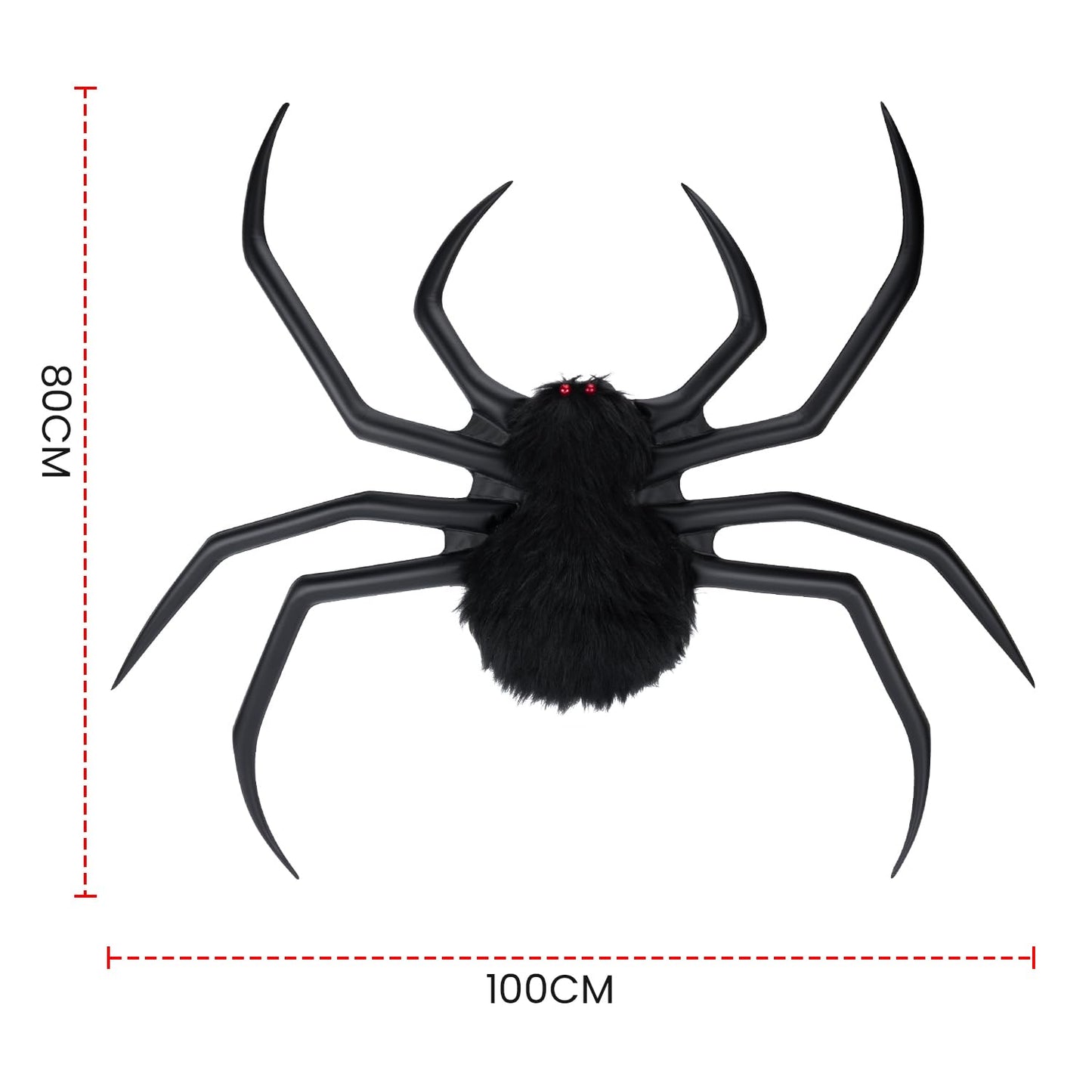 benpen Halloween Decorations Outdoor Gaint Spider:50'' Halloween Spiders Decor+10pcs Scary Hairy Fake Spiders+60g Cobweb Props for Indoor Outdoor Scary Haunted House Theme Party Yard